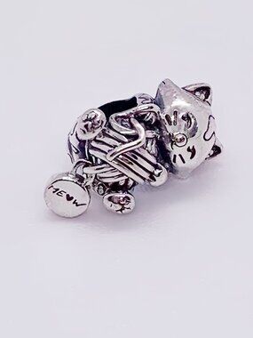 Pandora Kitten & Yarn Ball Charm Dangle Pendant